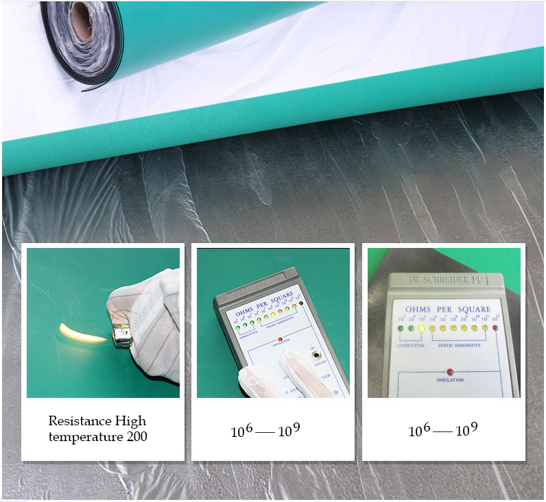 防静电台垫橡胶垫防滑耐高温胶皮桌布绿色灰蓝黑色维修桌垫2mm3mm
